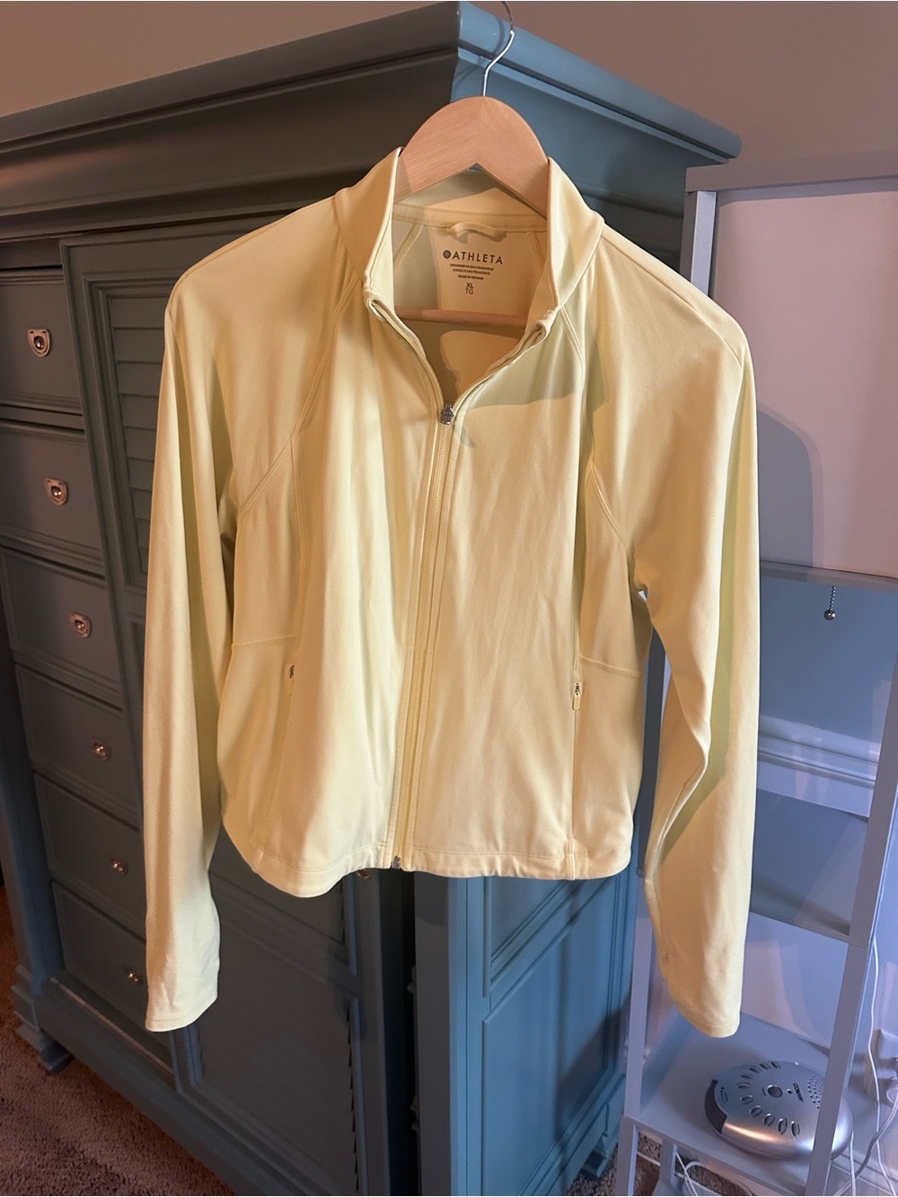 Athleta Women's Citron Yellow Zip-Up Jacket size XL cropped - Picture 2 of 11